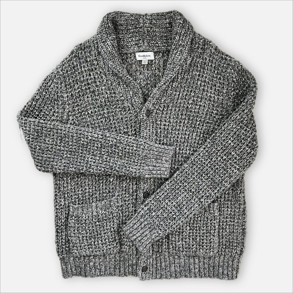 Goodfellow & Co Men's XL Casual Fit Gray Grandpa Chunky Knit Cardigan
